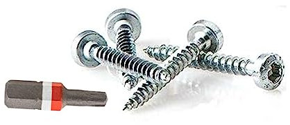 PH Holzschraube ASSY | CS Stahl verzinkt | Panhead RW | Halbrundkopf | Linsenkopf | 4,5 x 45 Vollgewinde | 500 Stück | mit passendem BIT