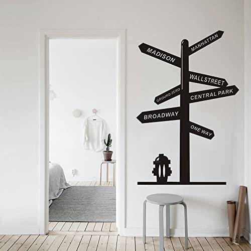 Wandtattoo Vinyl Aufkleber Wegweiser Central Park Abnehmbares Haus Zuhause Wohnzimmer Dekor 43X65CM
