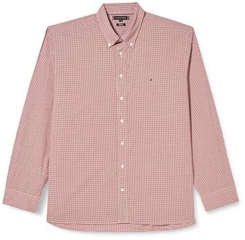 Tommy Hilfiger Chemise Homme Natural Soft Manches Longues, Multicolore (Dark Magma/Optic White), XS