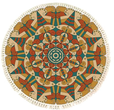 8060 kleiner brauner Boho-Teppich, rund, waschbar, rutschfest, leicht, Kurzflor-Teppich, orientalisch, Used-Look, Kreisteppich für Schlafzimmer, Küche, Eingangsbereich