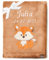 Be Mammy Personalisierte Babydecke mit 3D Applikation Warme Kuscheldecke mit Namen und Geburtsdatum; Perfektes Baby Geschenk; Blanket; Krabbeldecke BE20-280 (Braun - Fuchs)