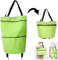 Roysmart Chariot de courses avec roulettes, sacs à roulettes pliable, 2 en 1, pour la maison, le supermarché, sac résistant, 20 l (vert)