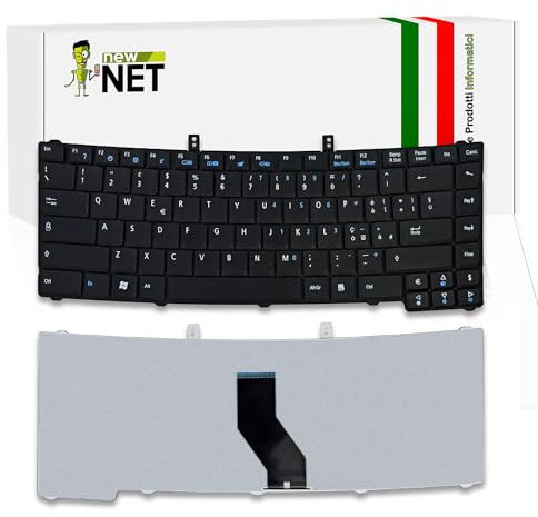 new net - Tastiera Compatibile con Notebook Acer Extensa 4630-4791, 4630-4922, 4630G, 4630G-642G32Mn, 4630Z, 5620Z [Frame Nero - Layout ITA]