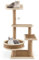 COSTWAY Cat Tree, 90cm Rattan Cats Tower with Cool Feeling Woven Platforms, Scratching Posts, Plush Cushion, Dangling Ball, Cat Furniture Activity Centre for Indoor Cats