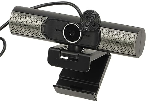 Denash Webcam, Autofocus PC Web Camera 90 Degree Wide Angle 2K 30fps Stereo Sound for Video Conferencing