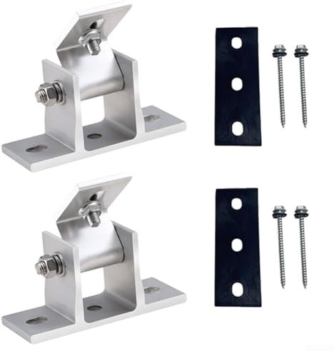 Lot de 2 supports de montage pour panneau solaire, support de panneau solaire avec équerre de montage sur toit, panneau solaire rotatif
