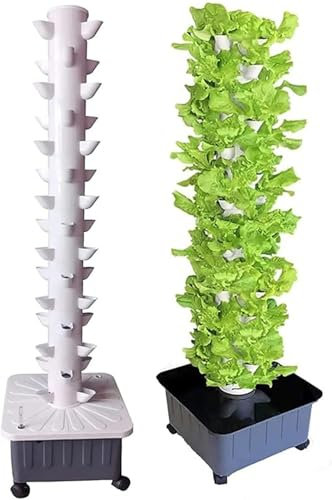 RRrawgff Torre idroponica a 45 buche, piantagione Domestica di Erbe aromatiche per Interni ed Esterni, Agricoltura Verticale, Torre da Giardino Intelligente