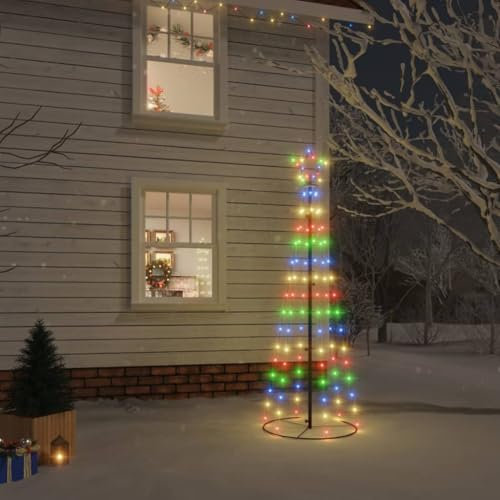árbol de Navidad cónico 108 LED de Colores 70x180 cm,Árbol de Navidad Cono LED: Ilumina tu hogar y jardín Estas Navidades Arboles de Navidad