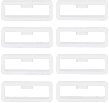 8 Stück Uhrenarmband Schlaufe 20mm, Silikon Uhrenarmbandhalter Halterersatz, Uhrenverschlussring Armband Schlaufe für Smartwatch Armband (Weiß)