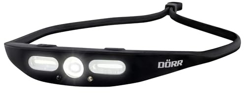 DÖRR LED Stirnlampe mit Handsensor, wiederaufladbare Kopflampe | Bewegungssensor, 5 Lichtmodi inkl. Stroboskop, bis 50 m Reichweite, IPX4, ultraleicht, zum Wandern, Joggen, Radfahren, Gassi