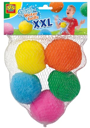 SES Creative Wasserbomben Wiederverwendbar Splash Wasserbälle XXL Wasserspielzeug Made in Holland für Kinder ab 3 Jahren Diverse Farben 5 XXL Splashballs 02404