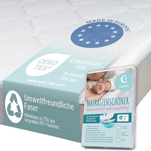 Sun Garden Komfort Babymatratze, Kindermatratze 70x140 cm mit Trittkante + Schoner, Oeko-Tex 100 Zertifiziert, Komfortschaum, ergonomisch, für Babybett, Kinderbett, Reisebett, Bezug waschbar bis 60°C