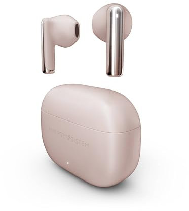 Energy Sistem StyleBuds – Auriculares Bluetooth con ESmart Connect, Carga rápida, 25 Horas de batería, Resistencia al Agua IPX4 y Hecho de plástico Reciclado. (Rose)