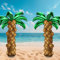 Palmier Ballons Hawaïens Fête D'été, 10 Pièces Ballons en Aluminium Vert, 90 Pièces Ballon en Latex Marron, pour Anniversaire, Tropical Party, Plage Party, Hawaïenne Fête D'été