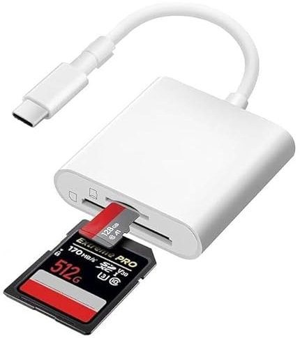 USB C SD Card Reader for iPhone 16/15/iPad/MacBook/iMac Dual Card Slot Type C Reader Supports SD & Micro SD Memory Card Adapter for iPhone 16/15 Series iPad Mac Android/Windows/Linux/Mac OS Systems