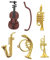 Sosoport 1 Set Mini Musikinstrumentenmodell Miniatur Geige Violine Trompete Puppenhaus Ornamente Für Kinderdekorationen Musikinstrumente Kleinkind Musikinstrumente Posaune