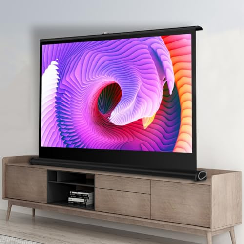Portable Projector Screen Desktop Floor - Foldable For Indoor Home Theater - Wrinkle-Free Thickened Brackets For Backyard Cinema, Office Conference Meetings, School Presentations(16:9 50inch)