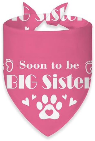 Halstuch Hund Schwangerschaftsankündigung Hundehalstuch Hunde Halstuch, Hunde Halstücher Haustier Mundtuch Halstücher füR Welpen, Katzen Soon to Be Big Sister