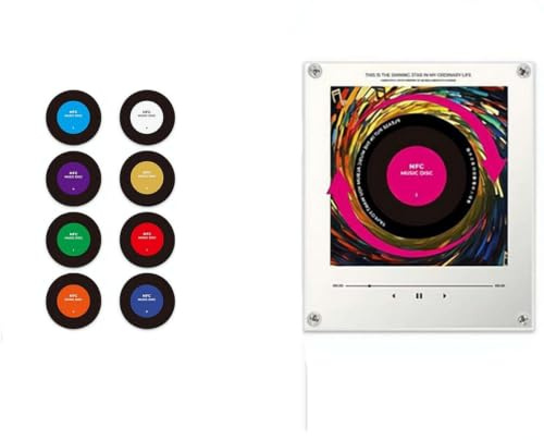 Musik-Kühlschrankmagnet, Retro-Vinyl-Schallplatten-Kühlschrankmagnete mit programmierbarem NFC-Musik-Player, LED-Licht, magnetischer Audio-Player für Zuhause, Küche und Büro, Dekor