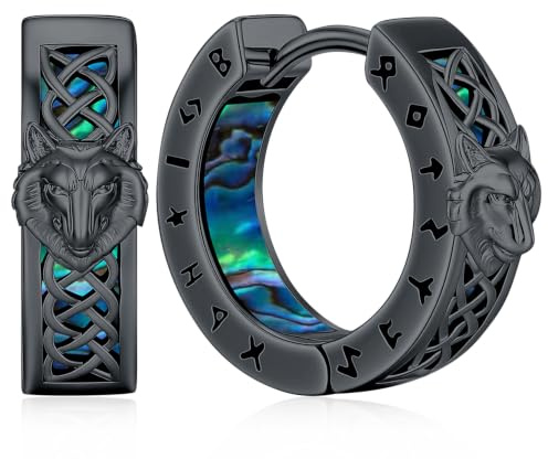 Ohrringe Herren Creolen Wikinger Männer Silber Keltisch Viking Ohrschmuck Nordische Schmuck für Damen