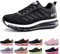 frysen Herren Damen Sportschuhe Laufschuhe mit Luftpolster Turnschuhe Profilsohle Sneakers Leichte Schuhe Black White 44
