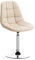 CLP Lounger Emil mit Kunstlederbezug, Esszimmerstuhl mit gestepptem Sitz, Drehstuhl mit Trompetenfuß in Chromoptik, Farbe:Creme