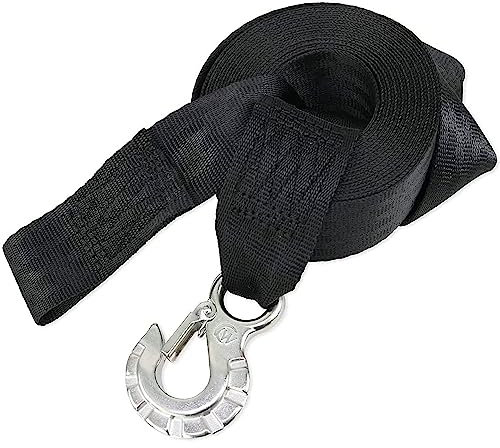 WavesRx 2x20' Jet Ski Trailer Winch Strap with Stainless Steel Hook & Quick Connect Bow Tow Loop | Boat Winch Strap with Hook | 5,500lbs Strength for Safe Retrieval, Launching & Transporting Jet Skis