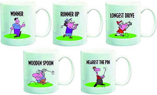 5 Golf Mug Awards Longest Drive, Winner,Runner Up, Nearest Pin, Wooden Spoon