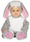 FIESTAS GUIRCA | Costume de Petit Lapin Bébé (12-18 Mois) - Combinaison, Queue, Bonnet et Pattes - Costumes d'Animaux pour Bébé Unisexe - Idéal pour Fêtes Costumées et Halloween - Gris et Rose