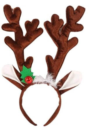 thematys Rentier-Geweih Haarreif – Festlicher Weihnachts-Kopfschmuck für Alle, Ideal für Weihnachten & Mottopartys (Style002)