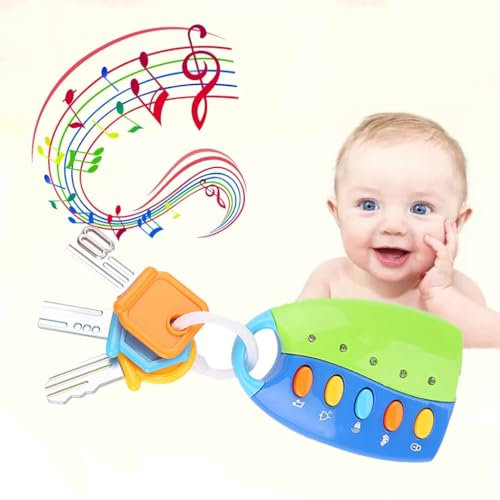 Duokon Spielzeugschlüssel, Autoschlüssel Spielzeug mit Licht und Geräuschen, Spielzeug Schlüssel Bildung Spielzeug für Babys und Kleinkinder (Blau)