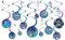 Amscan 6702412 - Kids Battle Royal Gamers Birthday Hanging Swirls Decorations - 12 Pack