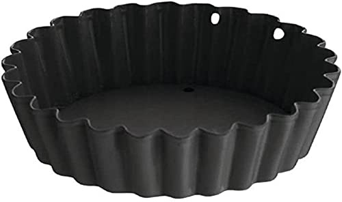 Vogue Mini Quiche Tin Non-Stick With Removable Base 80mm (3 pack) CW990 | Carbon steel material distributes heat evenly for uniform baking, with fluted edges and a dishwasher-safe finish.
