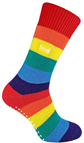 THMO - Mens & Ladies Warm Thermal Non Slip Rainbow Socks for Winter (6-11 UK, Rainbow)