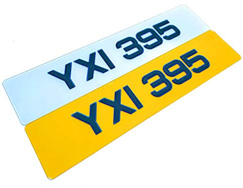 Tsg 3D GEL CRYSTAL COLOUR NUMBER PLATES (FRONT & REAR) (Blue)