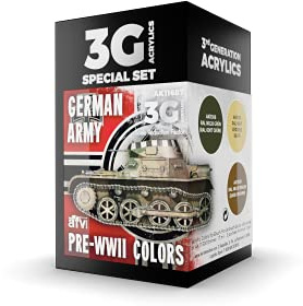 AK Acrylics 3Gen AVF SET AK11687 GERMAN ARMY PRE-WWII COLORS (3x17ml)