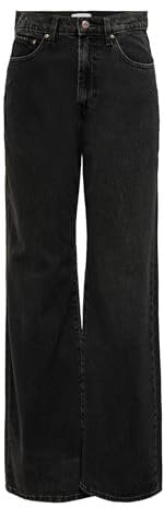 Only Femme Onlhope Ex Hw Wide Dnm Ana129 Noos Jeans, Black Denim, 29W / 32L EU