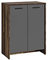 byLIVING Schuhschrank Ben/Schuhkommode in Old Wood braun/Front anthrazit/kleine Flur-Kommode mit Zwei Türen Einlegeböden/Sideboard klein/B 63, H 83, T 35 cm
