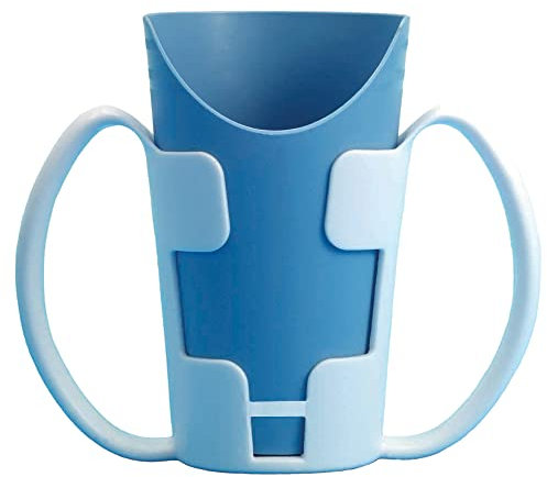 Dual Handled Cup Holder - Two Large Handles for Better Control - Cup NOT Included - Helps Improve Grip on Cups or Glasses - Independent Drinking Aid