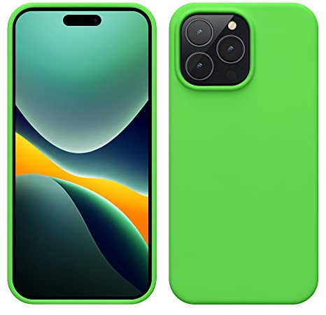 kwmobile Case for iPhone 14 Pro Max Case - Slim Soft TPU Silicone Cover - Works with Wireless Charging - Lime Green