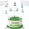 10pcs Football Cake Decoration Set Football Figures Cake Toppers Soccer Toppers for Cakes and Cupcakes Set Football Cupcake Topper for Sport Theme Party Decoration Supplies(Red Blue)