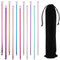 11 Stück Tunesische Häkelnadeln Set, Leicht Tunesische Häkelnadeln Set, Stricknadel-Set aus Aluminium, Afghanische Häkelnadel Set, Tunesische Stricknadeln Set für Anfänger, Häkel- und Stricker