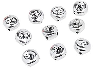 Wambere 100 Stück 8mm Glöckchen zum Basteln,Kleine Glöckchen,Rostschutz Glöckchen,Mini-Glöckchen,Metallglöckchen Optimal für Handwerk,Schmuck,Festival Dekoration,Haustier Glocken,Silber