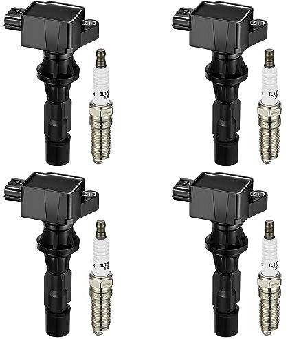 BDFHYK Zündspulen-Set, UF540 und Iridium-Zündkerzen 90083, kompatibel mit Mazda 3 2007–2013, Mazda 3 2006–2013, Mazda 6 2010–2012, Mazda CX-7 2.0L, 2.3L, 2.5L, L4 610-58723, L3GG 21810 0 L3G218100A, 4