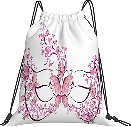 DELURA Rucksack mit Kordelzug,Maskerade, Masken Karnevalskleid Jahrhunderte alte Tradition von Vene,Kordelzug-Sackpack für Sport, Yoga, Reisen, Cinch-Tasche mit Reißverschlusstasche