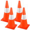 38cm Cône d'avertissement - Lot de 4 cônes d'avertissement réfléchissants orange - Cône de direction/pylon pour parking, sécurité routière, chapeaux de marquage pour activités de plein air et