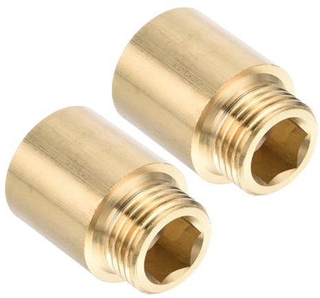 PATIKIL Shower Head Extension Arm, 2 Pack Brass G1/2 Male to Female Thread 36mm Length Pipe Fitting Shower Head Extender