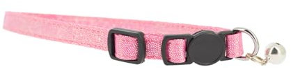 FIDELAMI Collier Chat, Anti-Etranglement, à Grelot, Bleu Uni, TU 20 à30 cm (Rose Brillant)