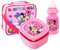 TDL Minnie Mouse Girls Pink Lunch Set Insulated School Lunch Bag Sandwich Box & Drinks Bottle Set for Kids, 810060