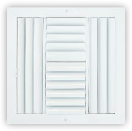 Cubierta y deflector de ventilación de aire ajustable de 4 vías de aluminio de 12 x 12 pulgadas para HVAC, cubiertas de ventilación de techo, registro, rejillas y rejillas de ventilación, cubiertas de